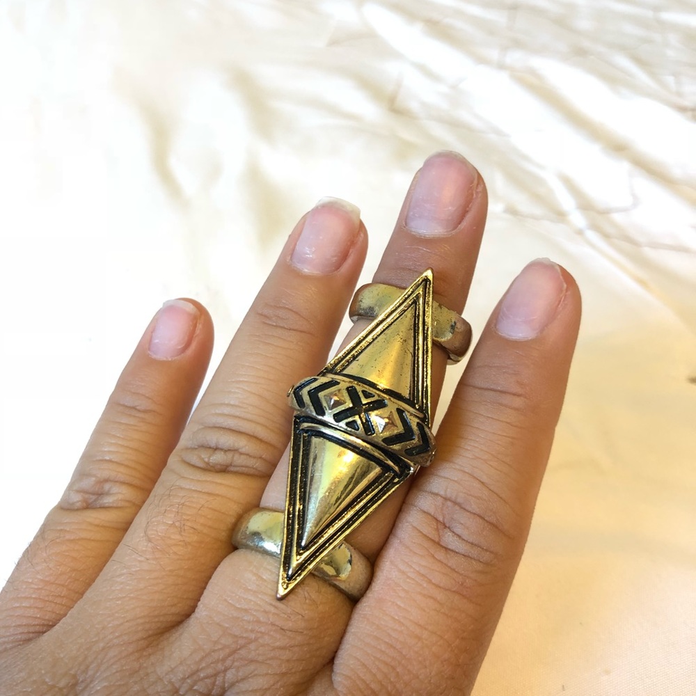 Gold triangular Ring